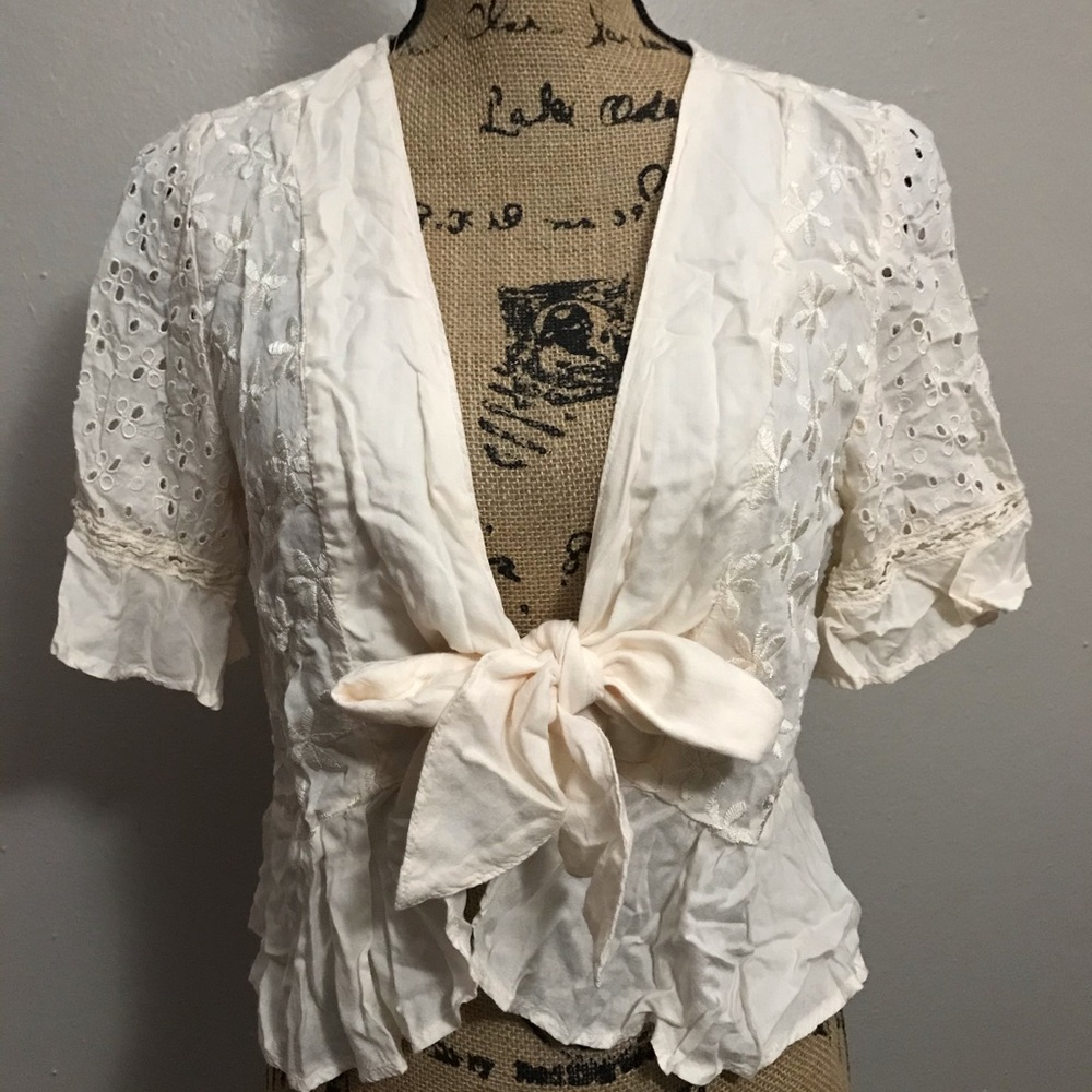 American Eagle Crochet Lace Cover Up Wrap Top